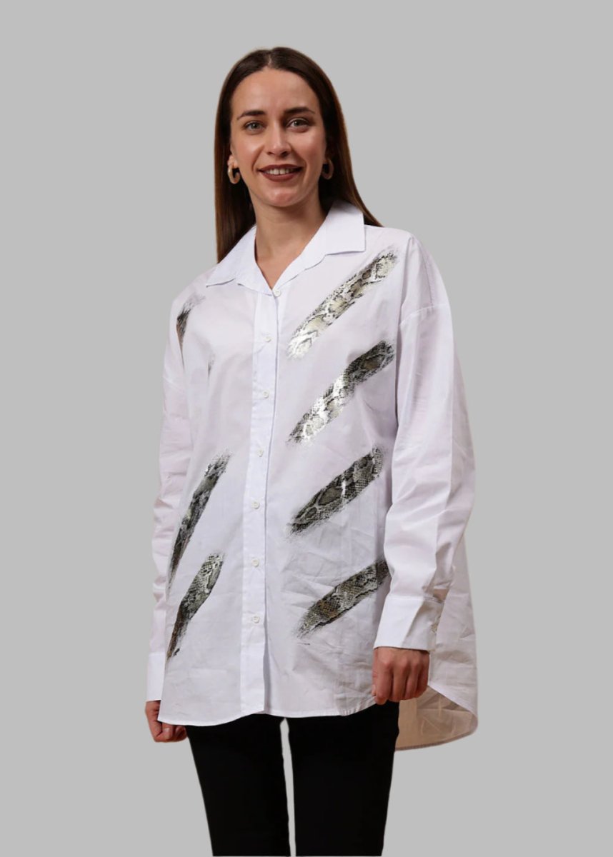 Gaiia Animal Print White Shirt - GAIIA